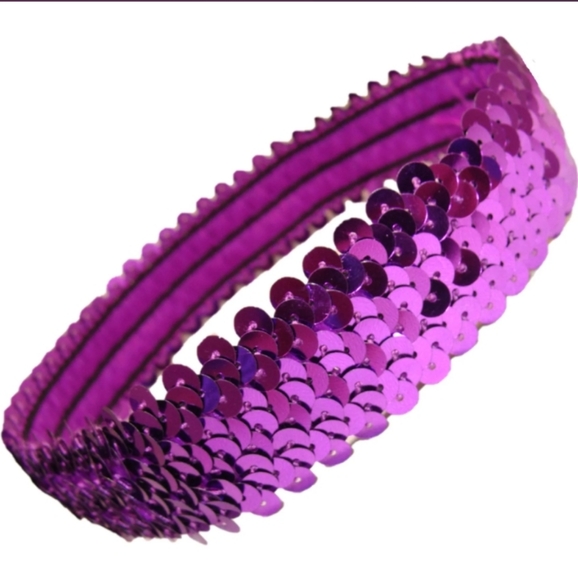 Women's Sequin Elastic Purple Headband NWT - Picture 1 of 7